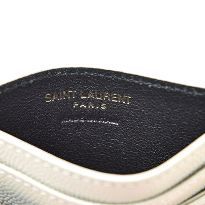 Saint Laurent Grain De Poudre Matelasse Chevron Card Case Crema Soft 6 of 10