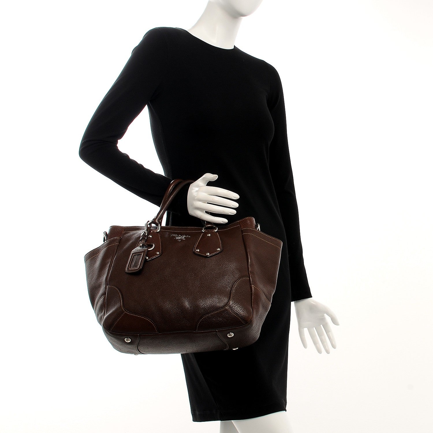 Prada Vitello Daino Tote Bruciato 3 of 12