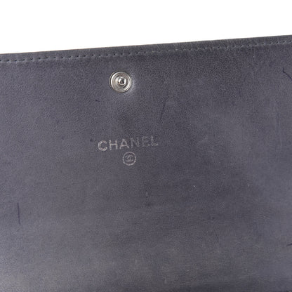 Chanel Lambskin Camellia Embossed Yen Wallet Grey 8 of 13