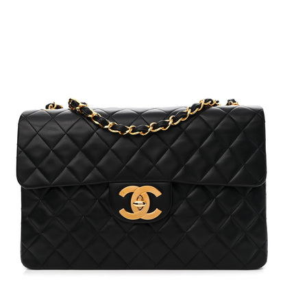 Chanel Lambskin Quilted XL Jumbo Single Flap Black 1 of 10