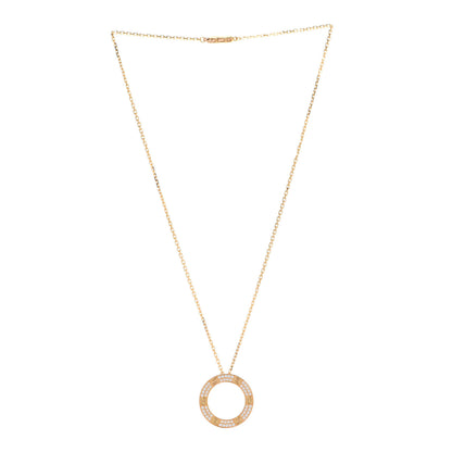 Cartier 18K Yellow Gold Diamond LOVE Paved Necklace 3 of 8