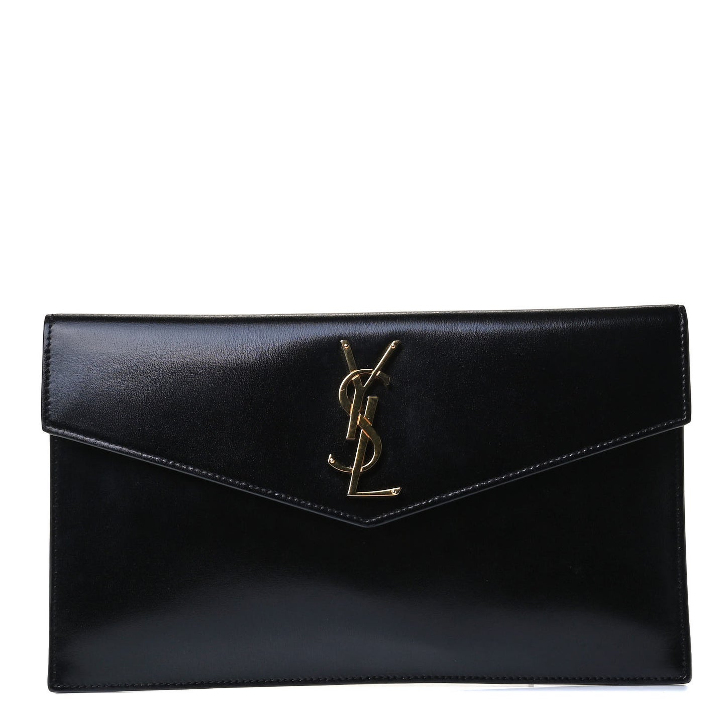 Smooth Shiny Calfskin Monogram Uptown Pouch Black