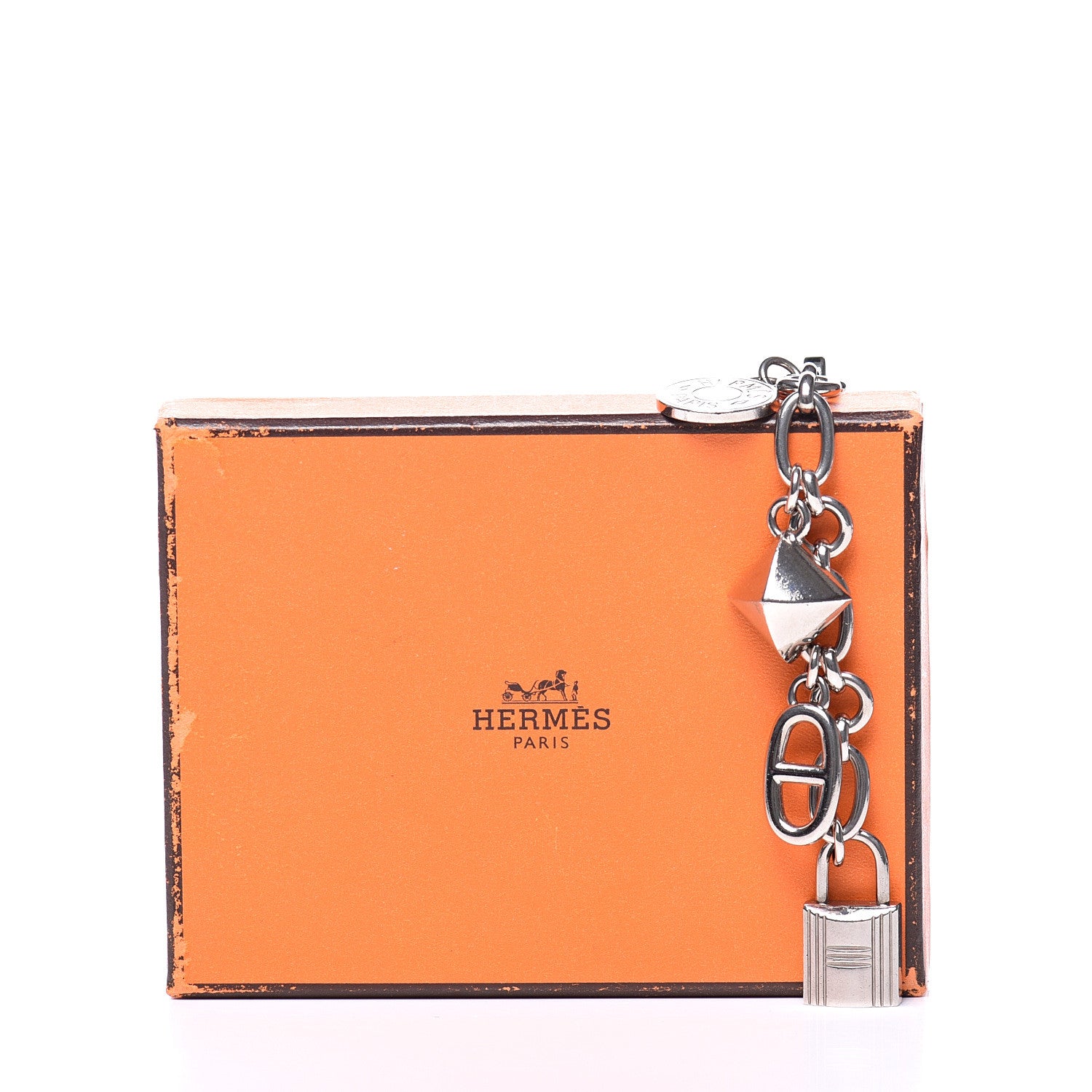 Hermes Palladium Olga Bag Charm Silver 3 of 3