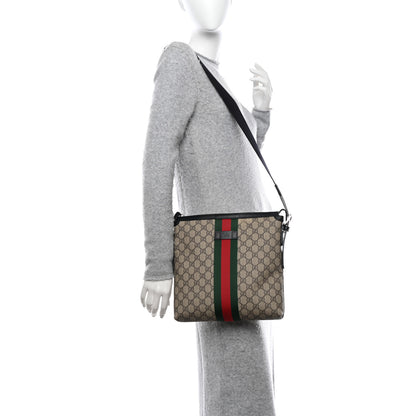 Gucci GG Supreme Monogram Web Messenger Bag Black 2 of 10