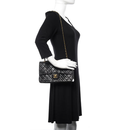Chanel Lambskin Quilted Medium Double Flap Black 2 of 18