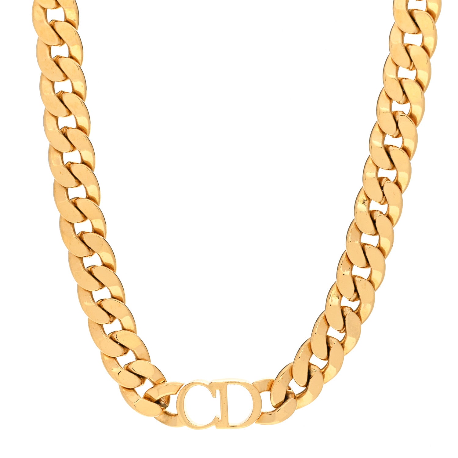 Christian Dior Metal Danseuse Etoile Chain Choker Necklace Gold 1 of 4
