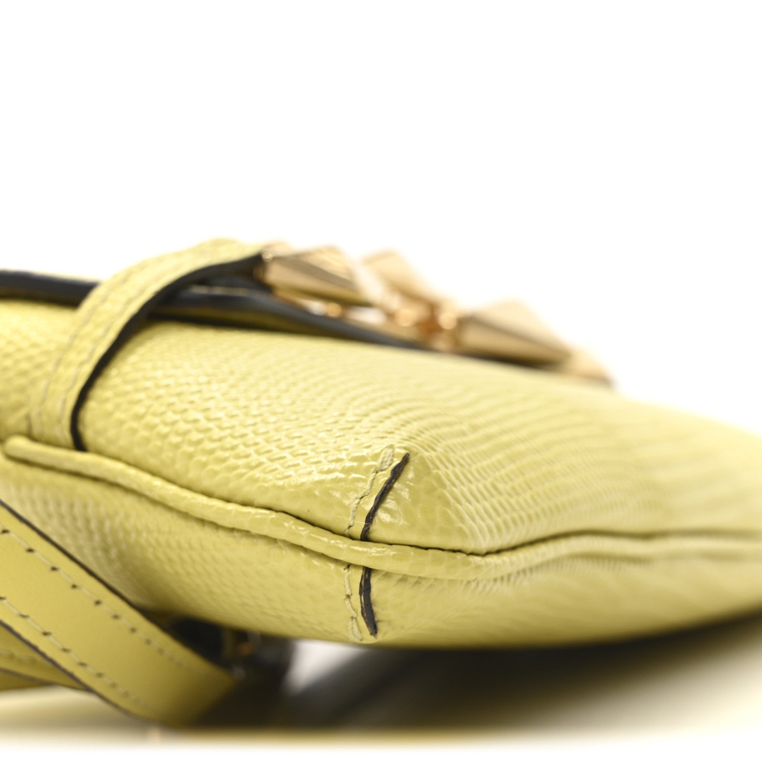 Jimmy Choo Lizard Embossed Diamond Shoulder Bag Yellow 9 of 10