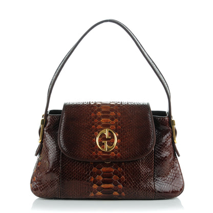 Gucci Python 1973 Shoulder Bag Brown Gold 1 of 8
