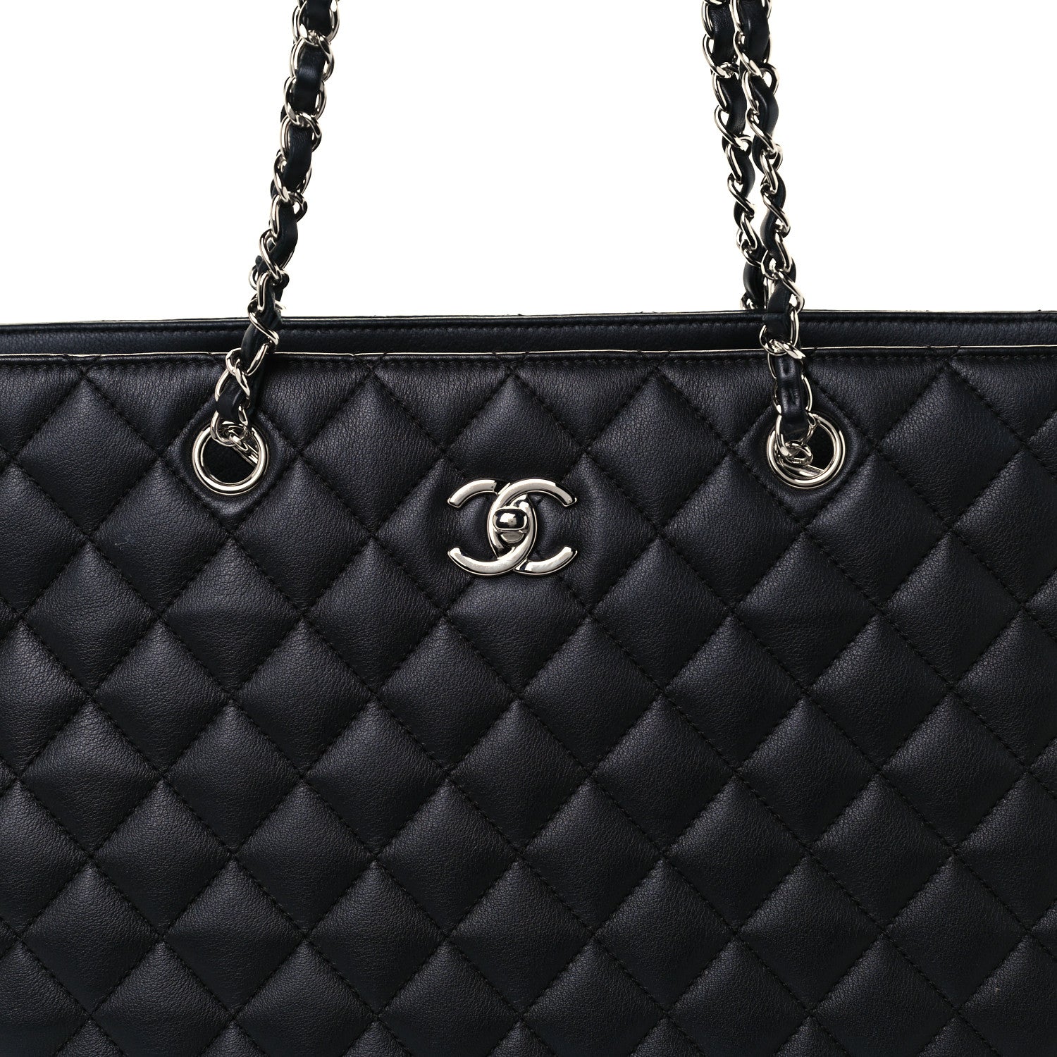 Chanel Calfskin Quilted Large Classic Shopping Tote Black 8 of 11