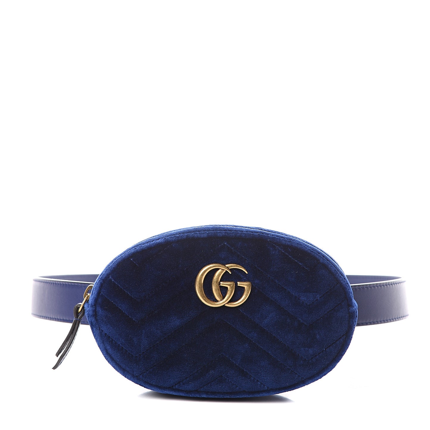 Velvet Matelasse GG Marmont Belt Bag 85 34 Cobalt Blue