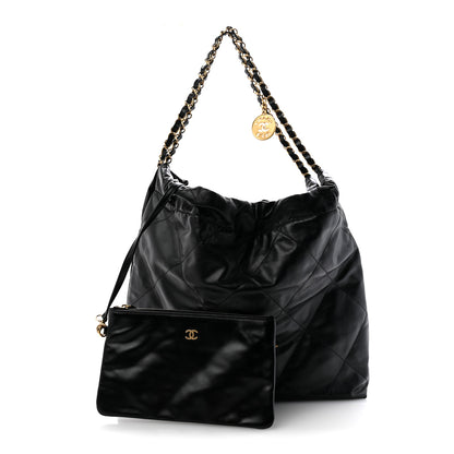 Chanel Shiny Calfskin Quilted Chanel 22 Black 3 of 12