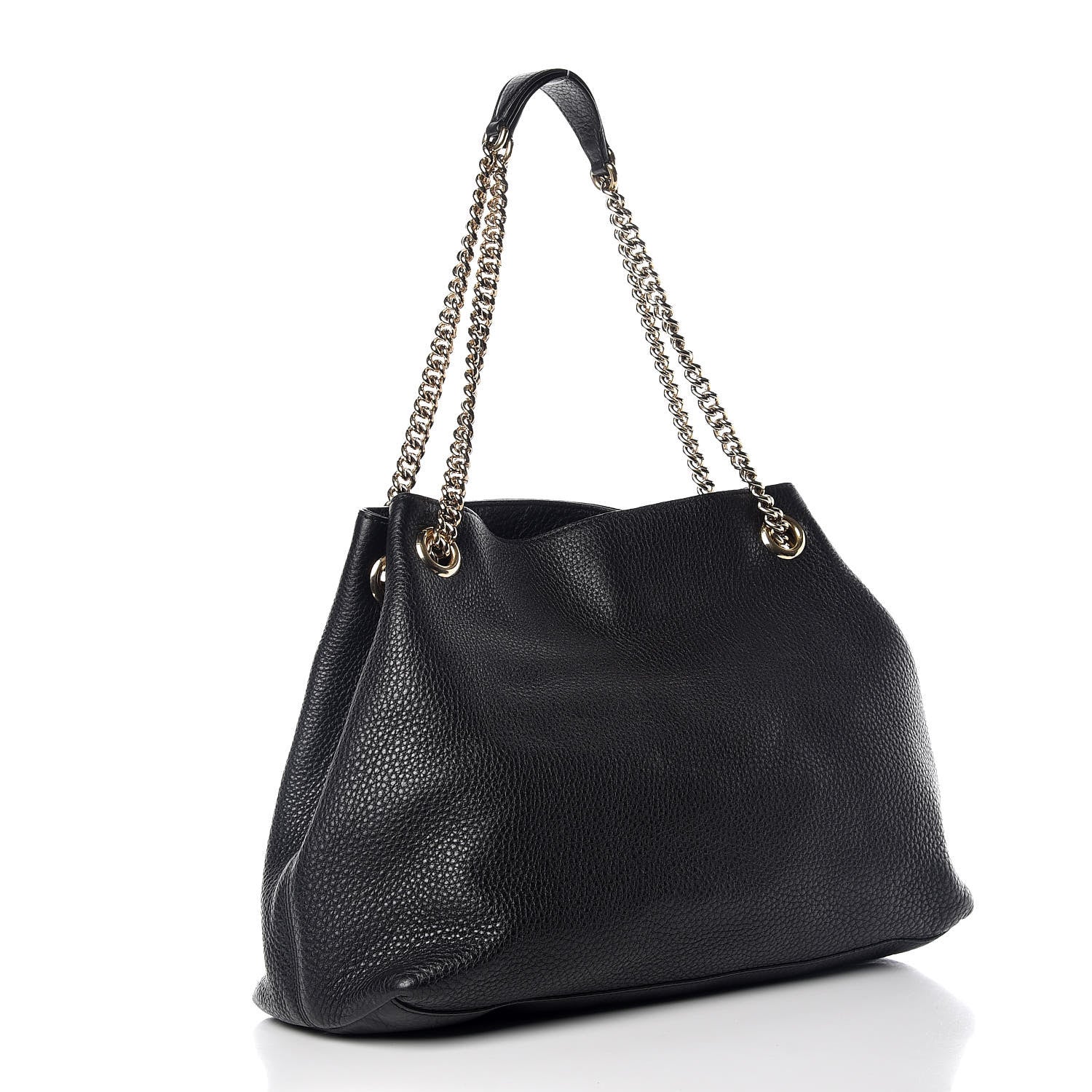 Gucci Pebbled Calfskin Medium Soho Chain Shoulder Bag Black 3 of 10