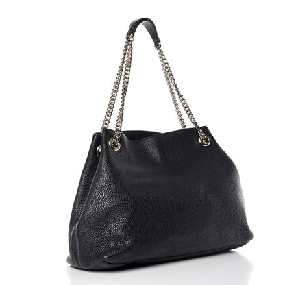 Gucci Pebbled Calfskin Medium Soho Chain Shoulder Bag Black 3 of 10
