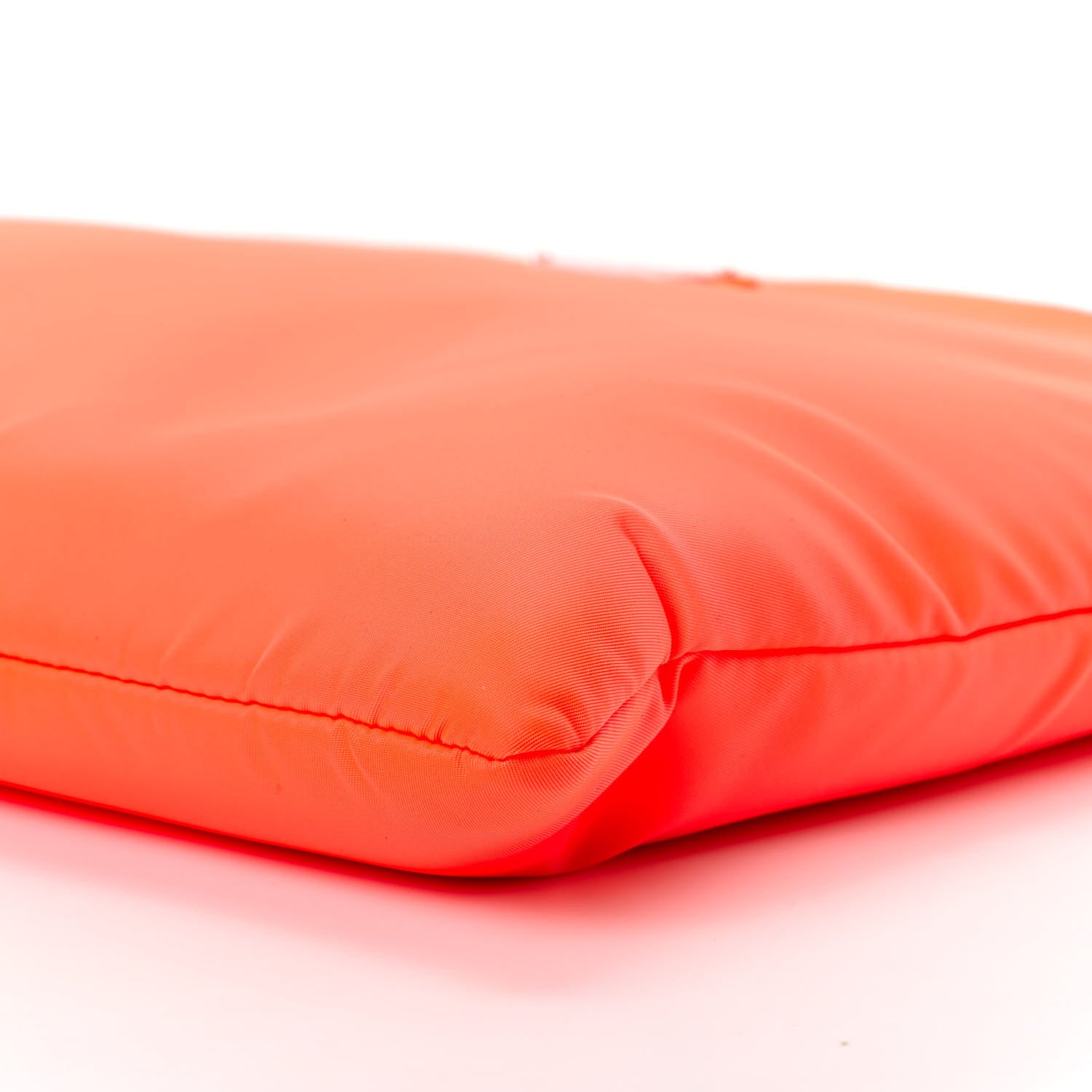 Prada Tessuto Nylon Soft Padded Medium Chain Clutch Bag Arancio Fluo 7 of 10