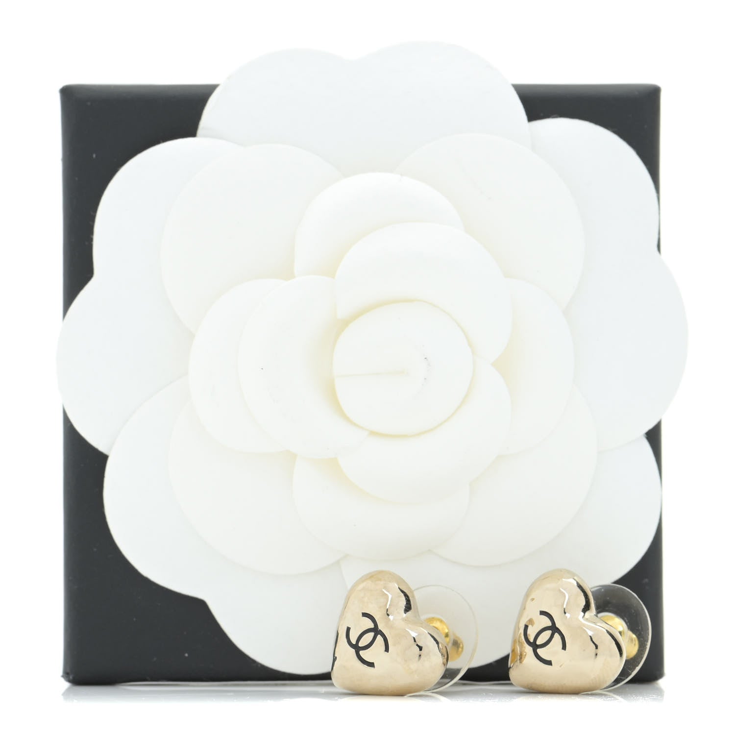 Chanel CC Heart Earrings Gold 5 of 5