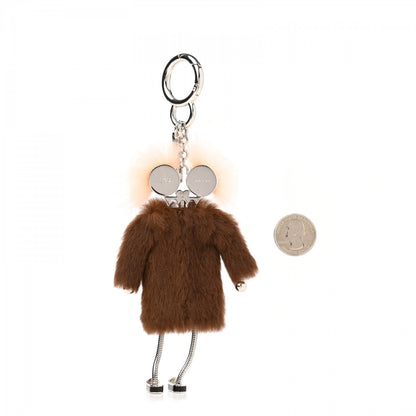 Fendi Rabbit Mink Fox Fur F is Fendi Teen Witch Bag Charm Brown Multicolor 2 of 4