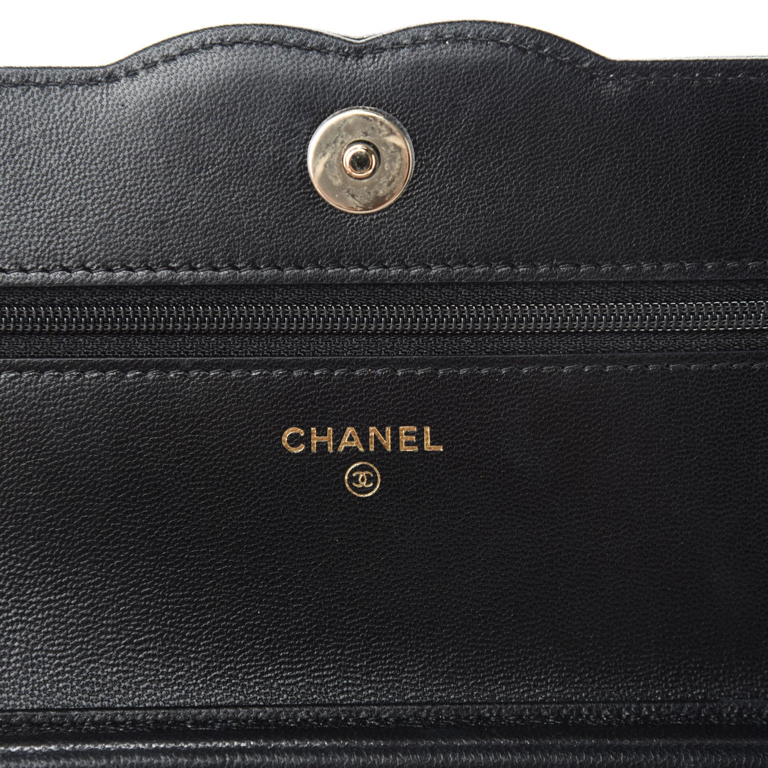 Chanel Goatskin Quilted Timeless CC Wallet On Chain WOC Black 8 of 12
