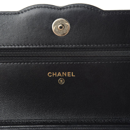 Chanel Goatskin Quilted Timeless CC Wallet On Chain WOC Black 8 of 12