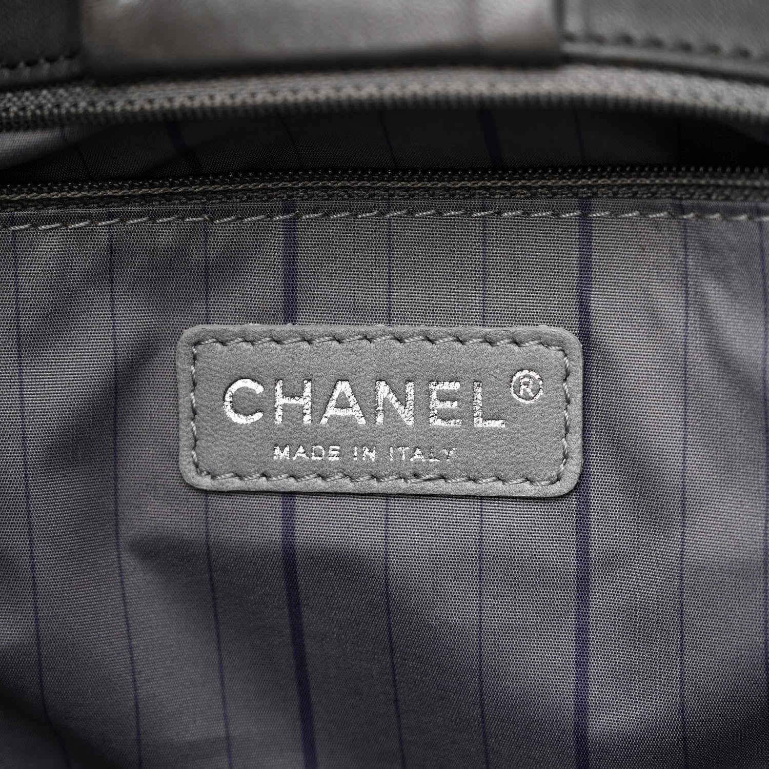 Chanel Lambskin Studded Accordion CC Flap Grey 6 of 10