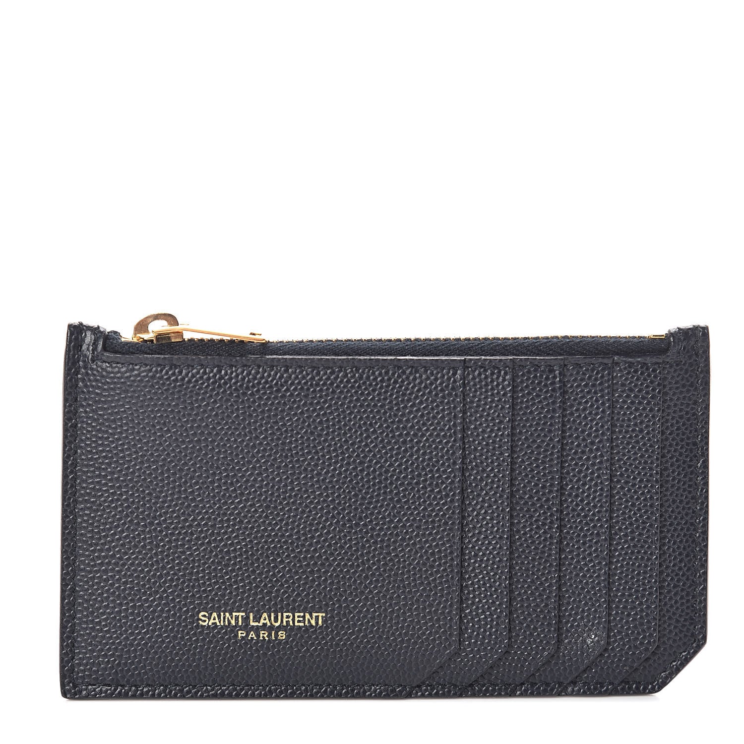 Saint Laurent Grain de Poudre 5 Fragments Zip Pouch Card Holder Marine 1 of 8