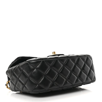 Chanel Lambskin Enamel Quilted Small Coco Hearts Flap Black 4 of 9