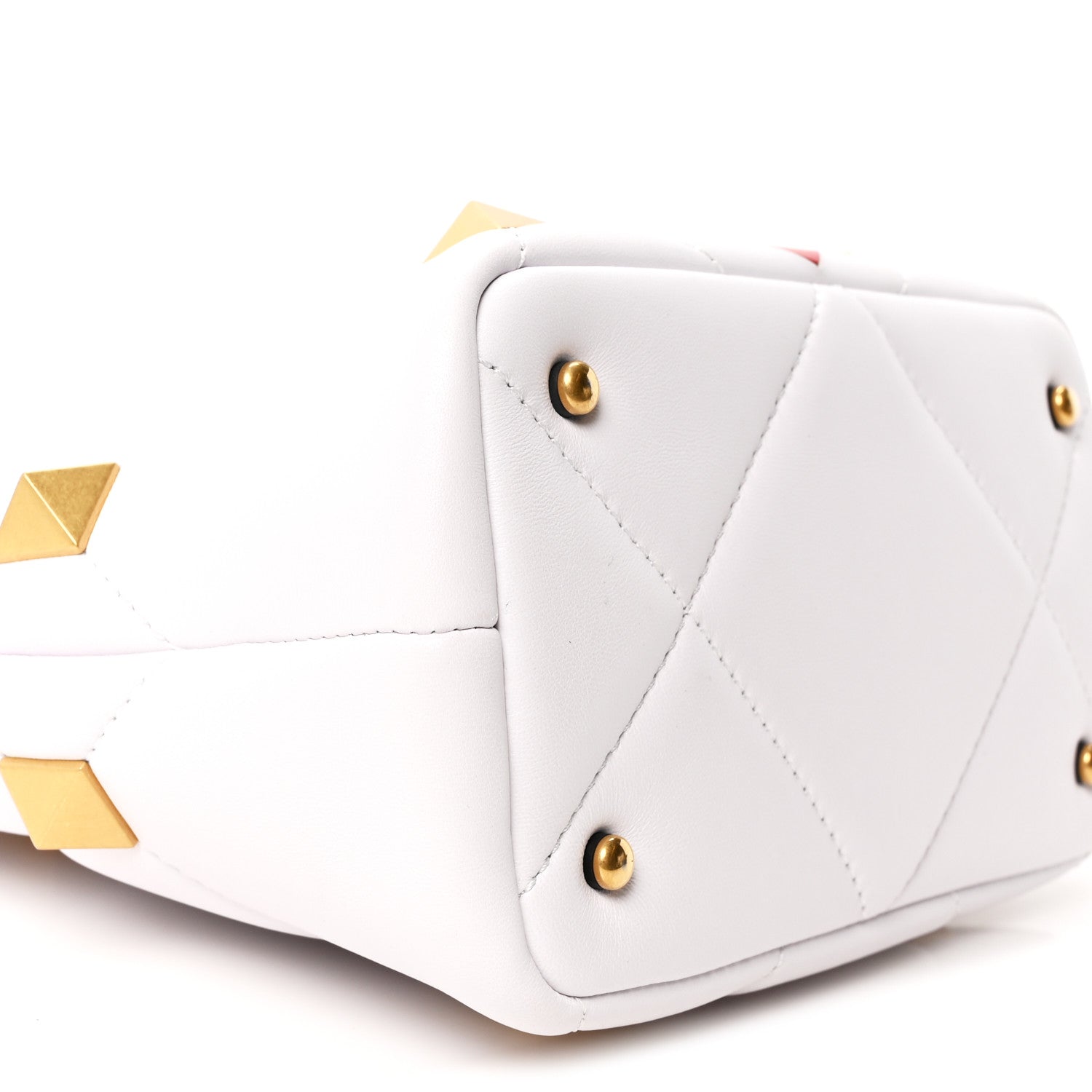 Valentino Garavani Nappa Small Heart Roman Stud The Handle Bag Ivory White 8 of 9