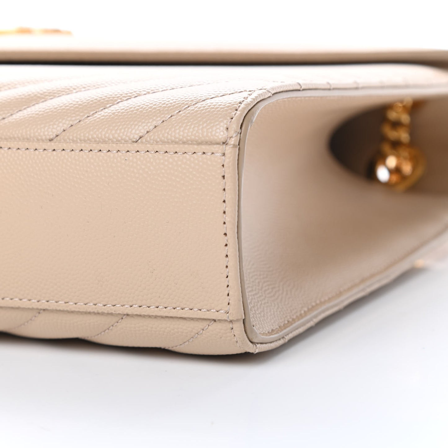 Grain De Poudre Matelasse Chevron Large Monogram Satchel Nude Powder