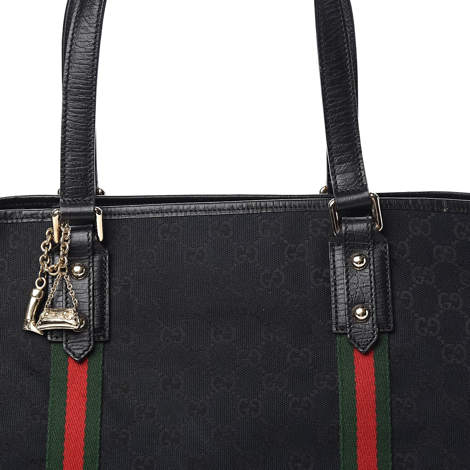 Gucci Monogram Large Jolicoeur Tote Black 10 of 17