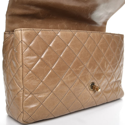 Chanel Glazed Calfskin Castle Rock Medium Flap Dark Beige 10 of 10