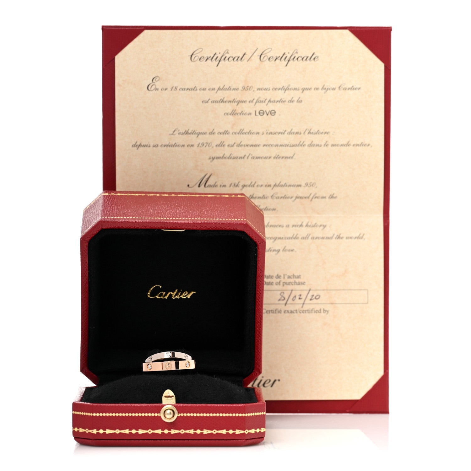 Cartier 18K Pink White Gold 6 Diamond LOVE Ring 53 6.25 5 of 5