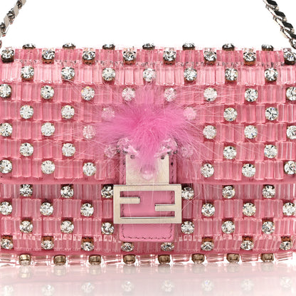 Fendi Crystal Beaded Monster Baguette Belt Bag Pink 8 of 11