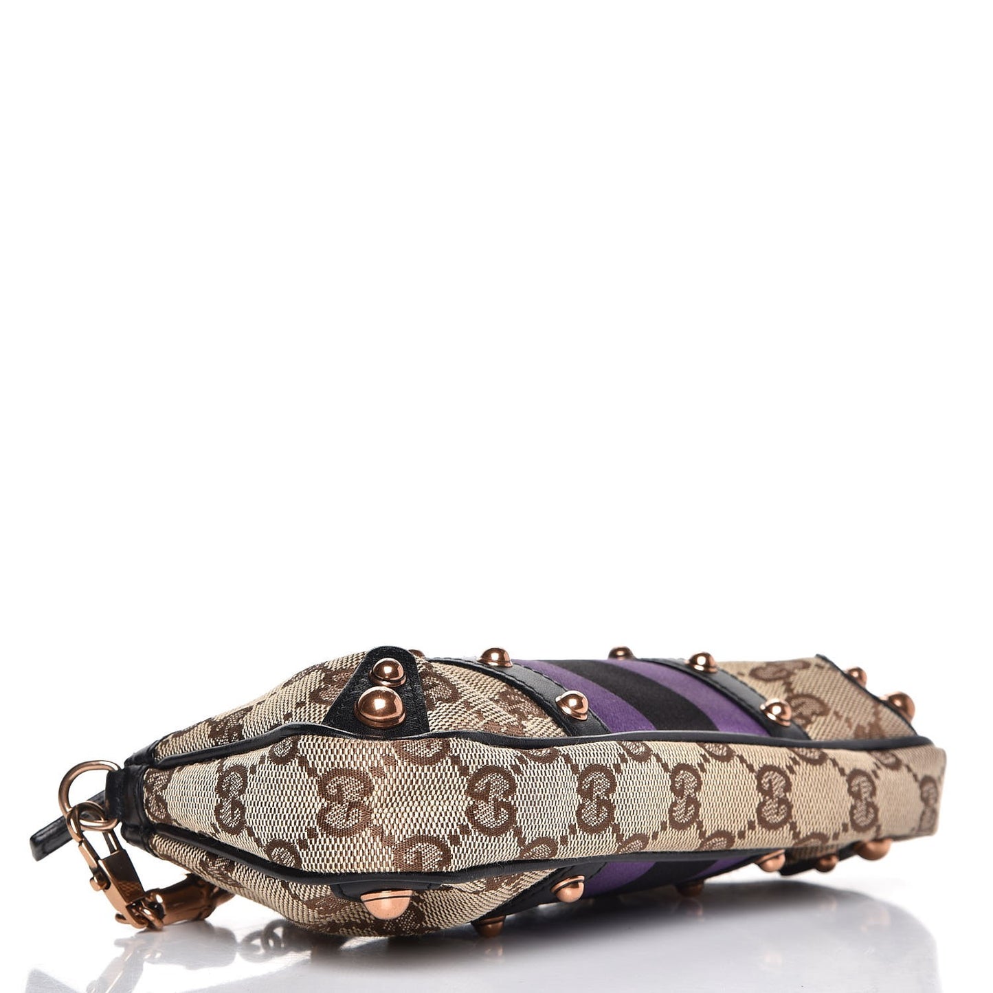 Monogram Web Studded Chain Clutch Purple