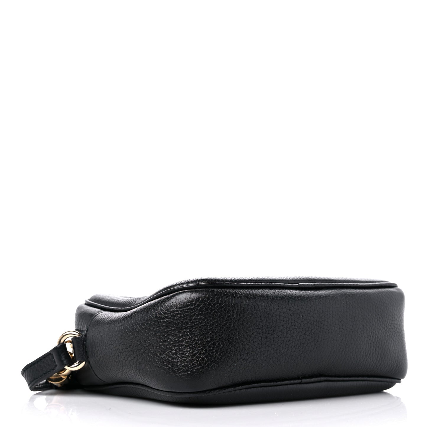 Pebbled Calfskin Small Soho Disco Bag Black
