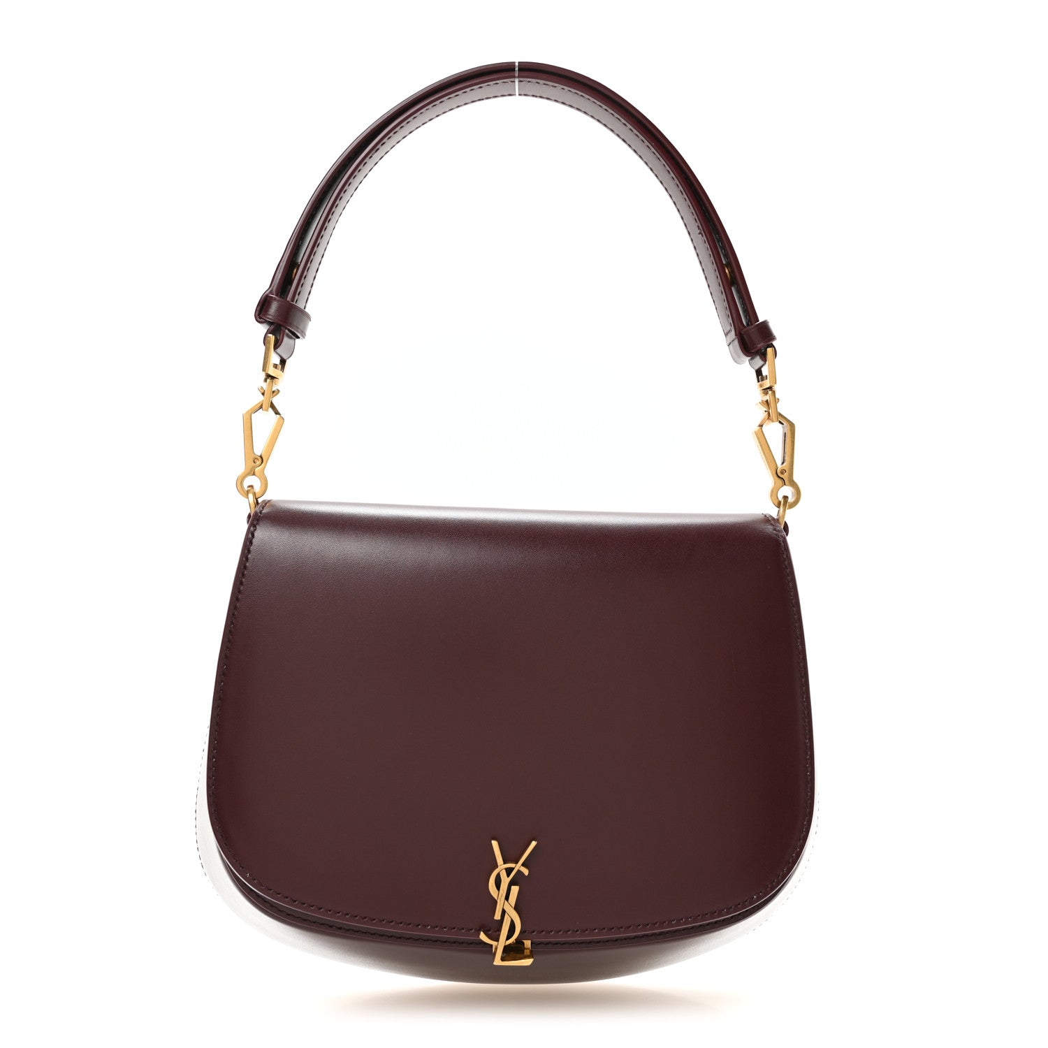 Saint Laurent Box Calfskin Mini Voltaire Top Handle Bag Cabernet 1 of 10