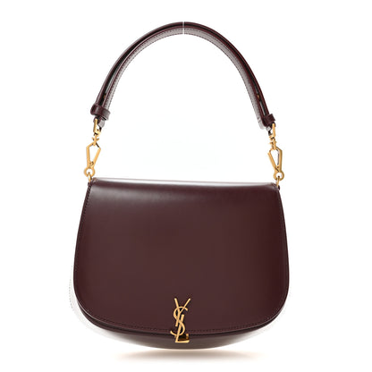 Saint Laurent Box Calfskin Mini Voltaire Top Handle Bag Cabernet 1 of 10