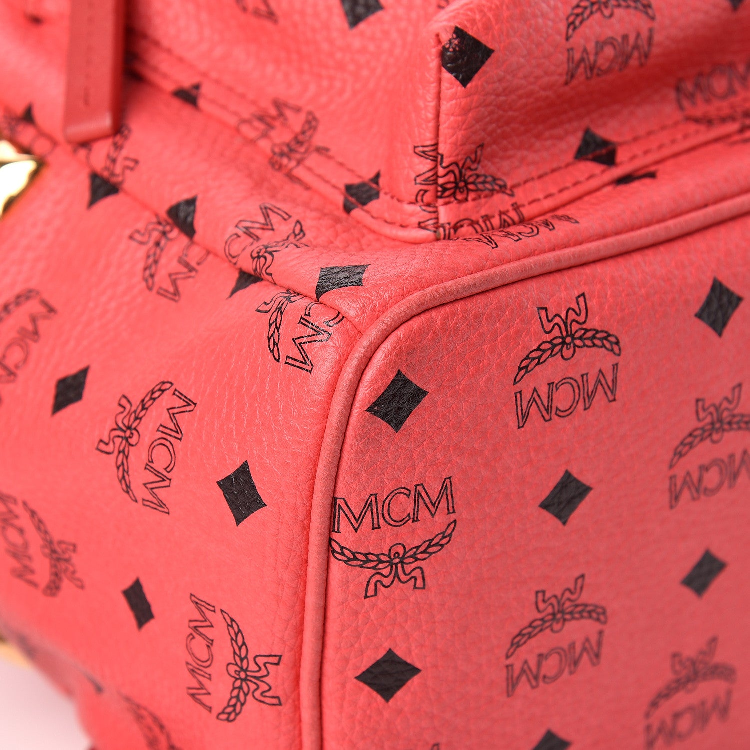 MCM Visetos Medium Side Stud Stark Backpack Coral 10 of 20