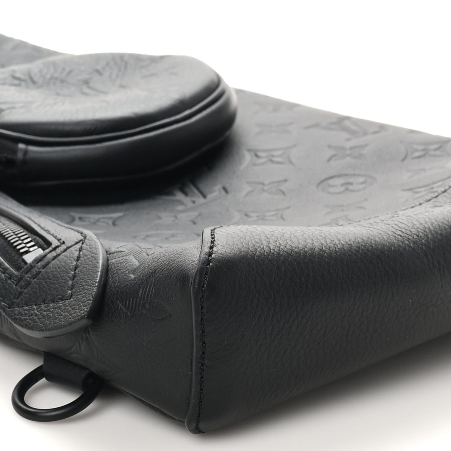 Calfskin Shadow Monogram Duo Slingbag Black