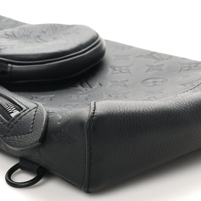 Louis Vuitton Calfskin Shadow Monogram Duo Slingbag Black 9 of 10