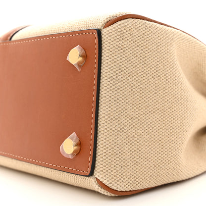 Celine Canvas Calfskin Small 16 Top Handle Bag Natural Tan 10 of 10