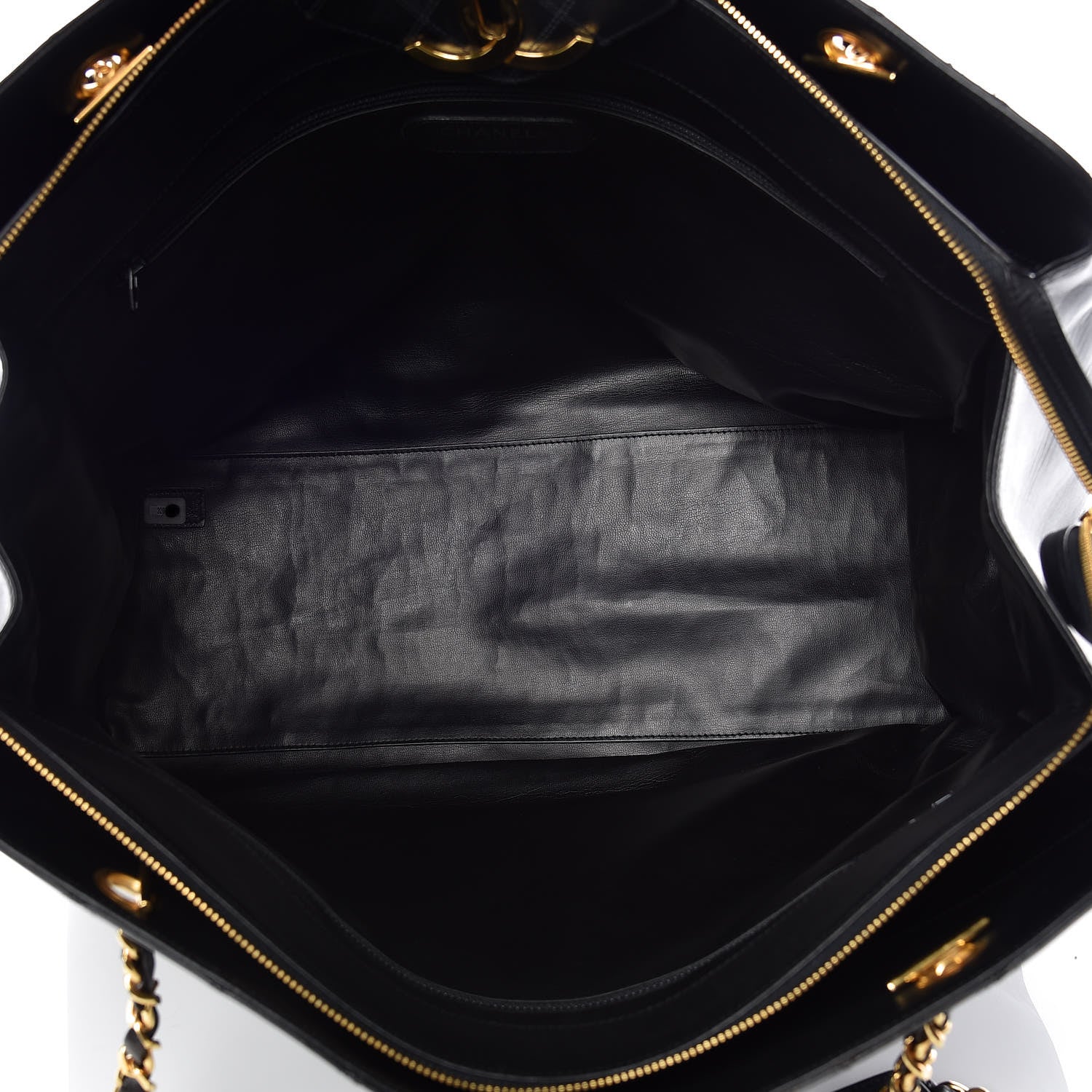 Chanel Calfskin Stitched XL Weekender Black 8 of 15