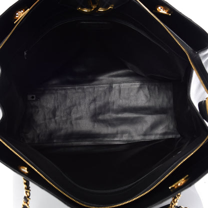 Chanel Calfskin Stitched XL Weekender Black 8 of 15
