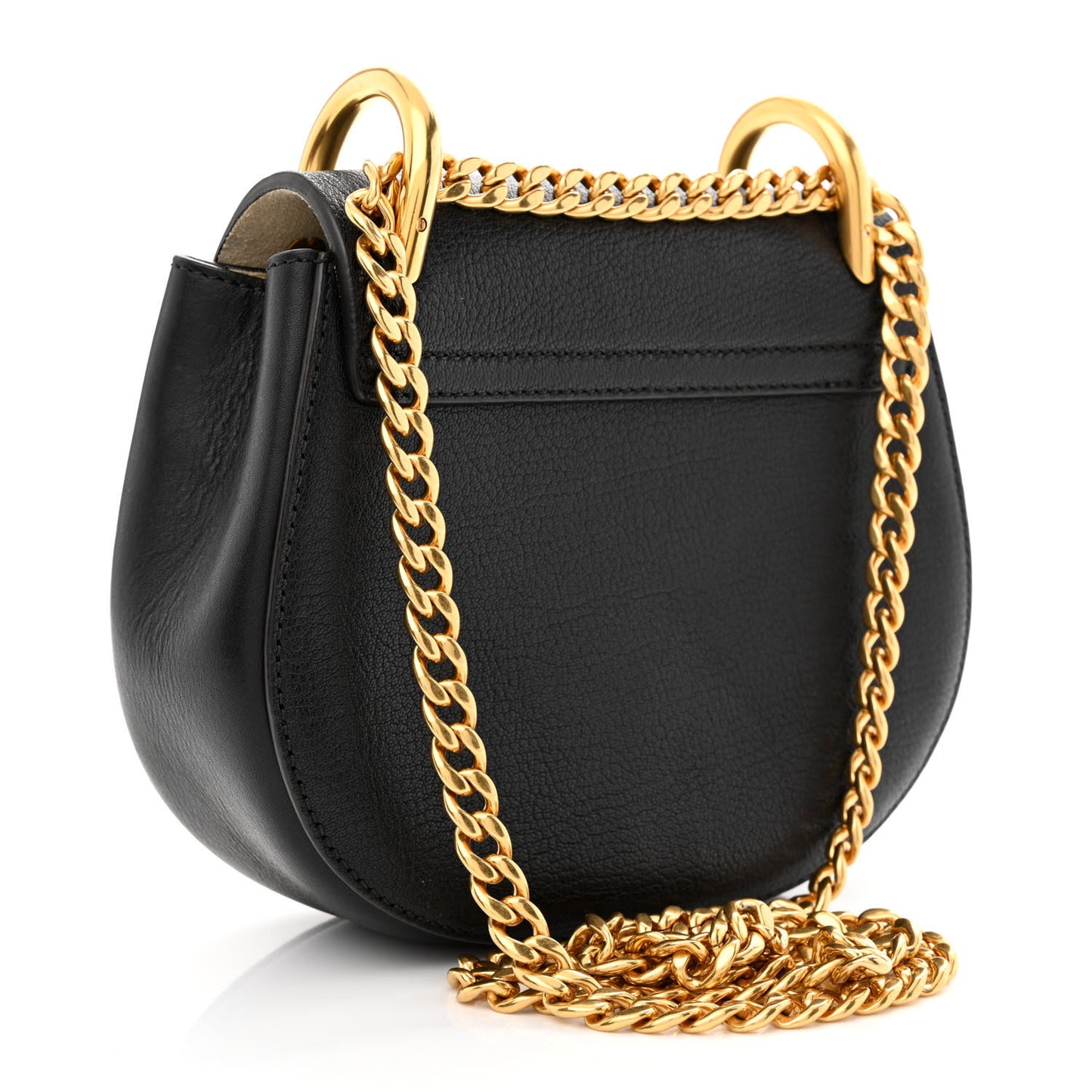 Grained Lambskin Mini Drew Shoulder Bag Black
