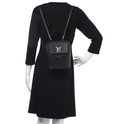 Louis Vuitton Calfskin Lockme Mini Backpack Black 2 of 9