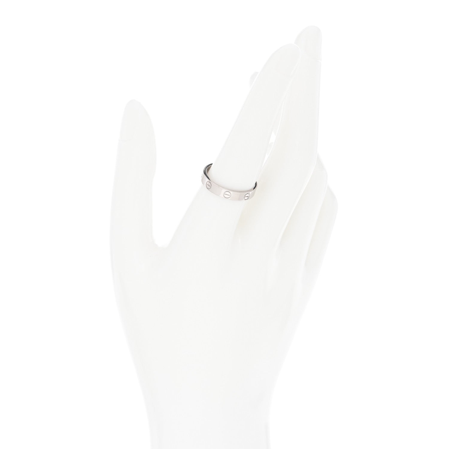 Cartier 18K White Gold 3.5mm LOVE Wedding Band Ring 56 7.5 2 of 5