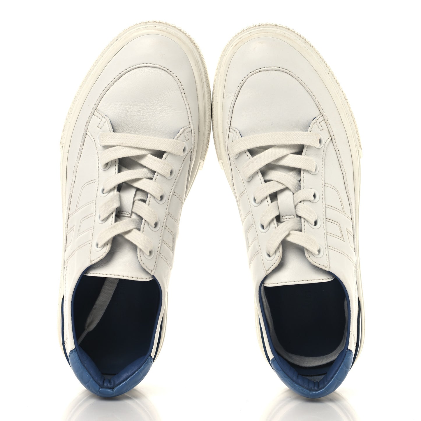 Matte Niloticus Crocodile Calfskin Deep Sneakers 37 White Bleu Bleuet