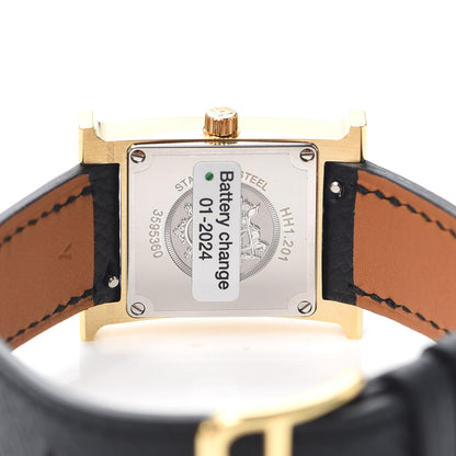 Hermes Stainless Steel Epsom 21mm Heure H Hour Quartz Watch Noir 4 of 5