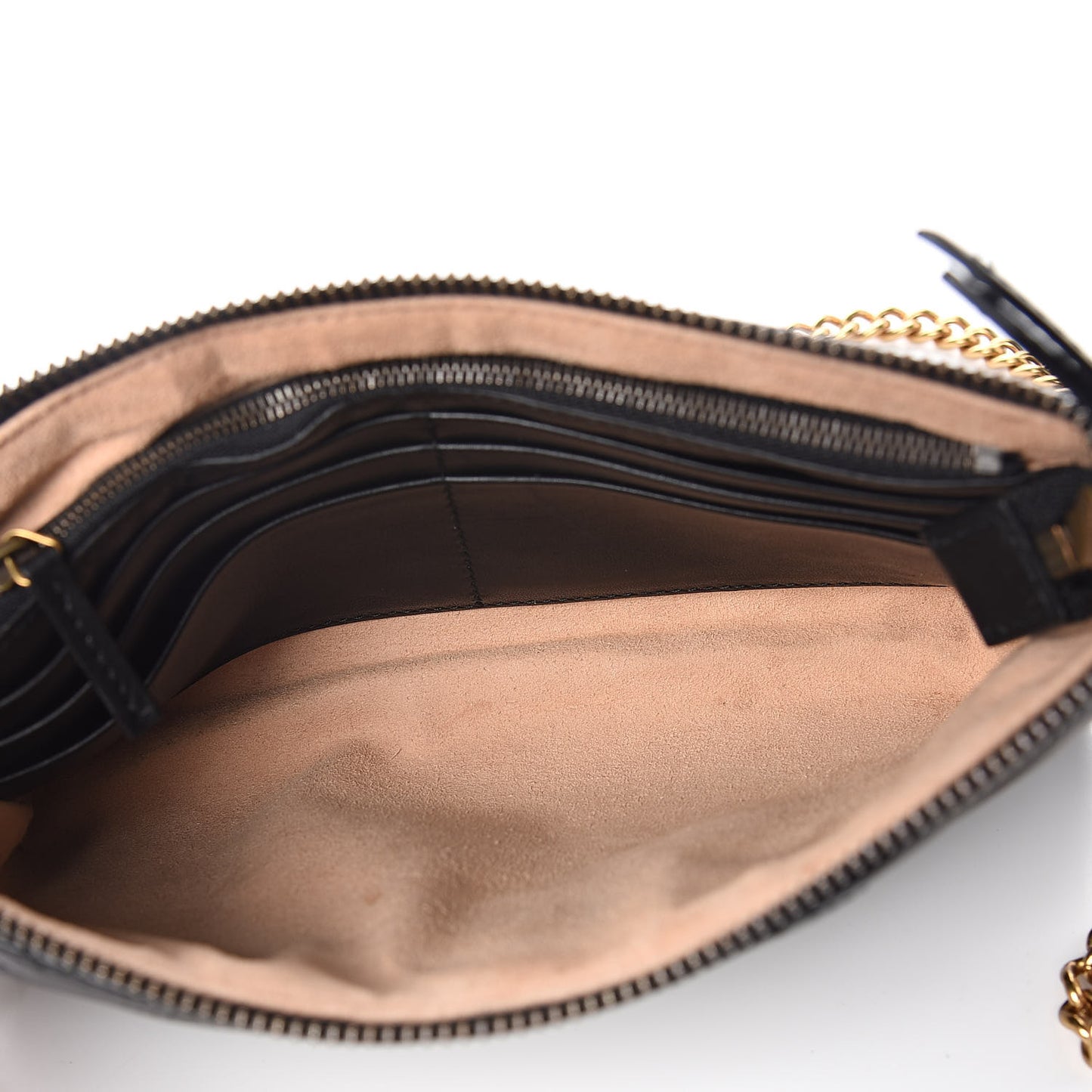 Calfskin Matelasse Mini GG Marmont Chain Bag Black