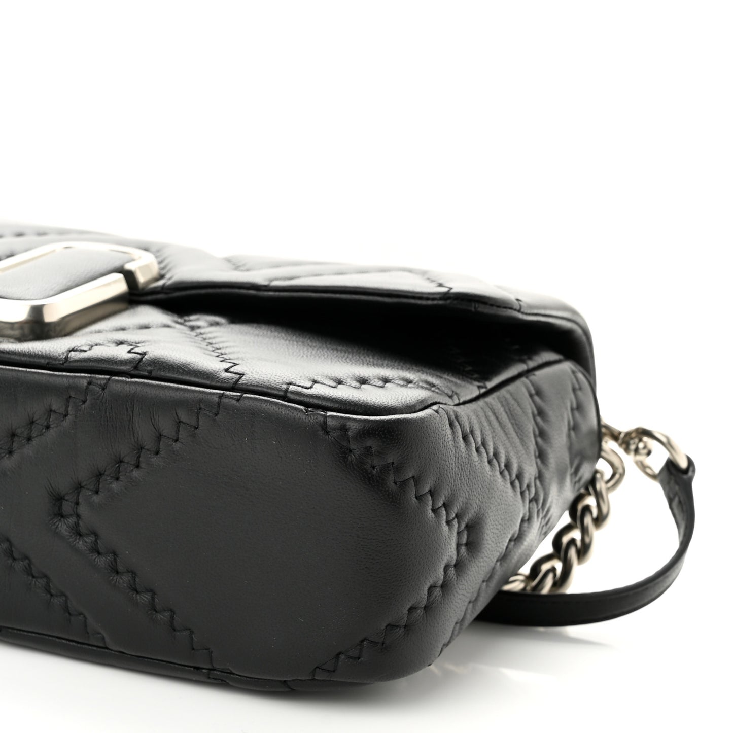 Lambskin Quilted J Marc Large Shoulder Bag Black
