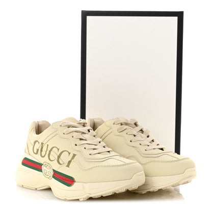 Gucci Calfskin Logo Womens Rhyton Sneakers 36 Ivory 10 of 10