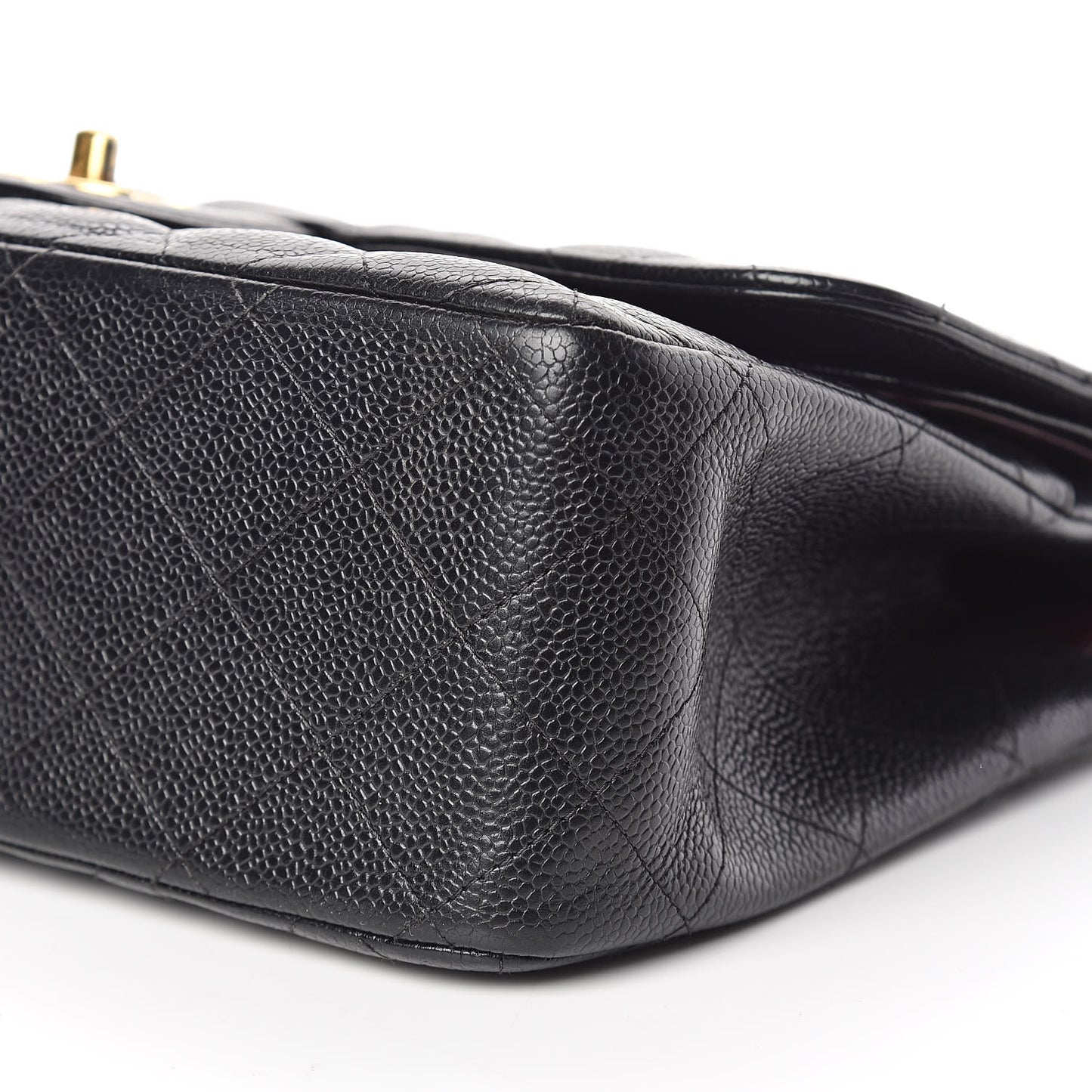 Caviar Quilted Jumbo Double Flap Black